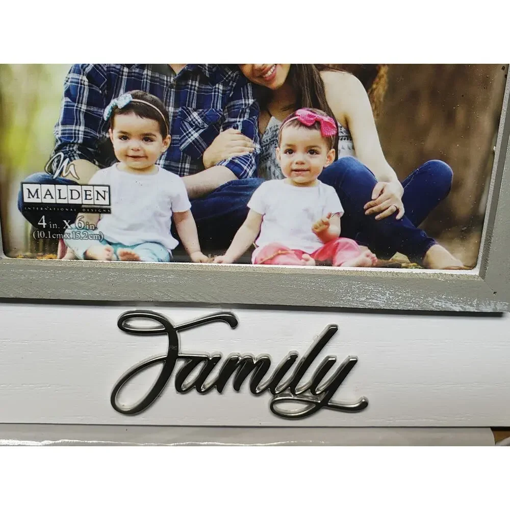 Malden White Wooden TOGETHER WE HAVE IT ALL FAMILY 4 x 6 Picture Frame Photos